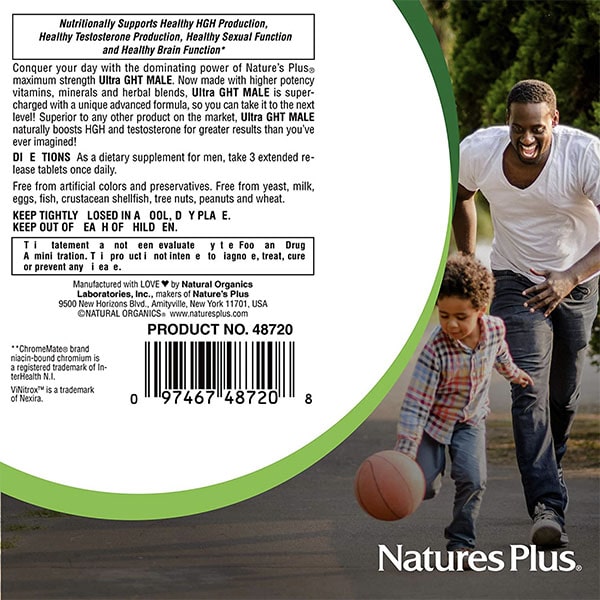 Holistic Medicine Supplement Mens Ultra GHT Male NaturesPlus Vegetarian Gluten Free DIRECTIONS