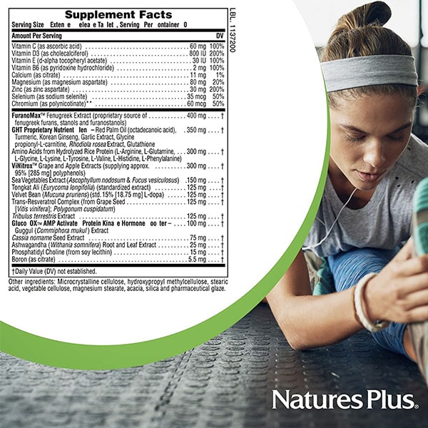 Holistic Medicine Supplement Mens Ultra GHT Male NaturesPlus Vegetarian Gluten Free FACTS