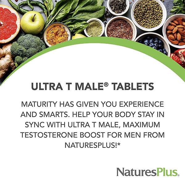 Holistic Medicine Supplement Mens Ultra T Male NaturesPlus Vegetarian Gluten Free TABLETS