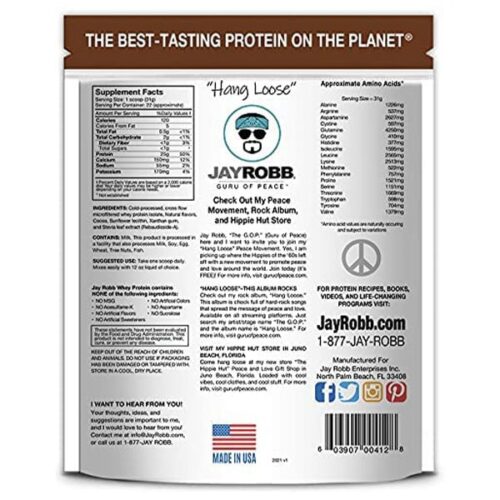 Whey Protein Isolate, Chocolate JayRobb Holistic Medicine